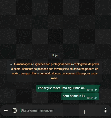 Exemplo do gerador de figurinhas